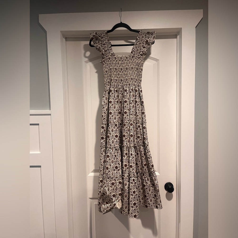 O.P.T. Smocked Floral Midi Dress